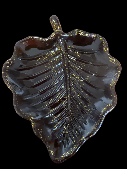 Ensemble plateau feuille & bougie