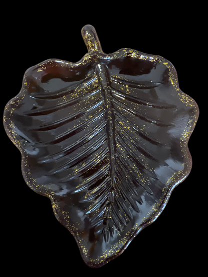 Ensemble plateau feuille & bougie